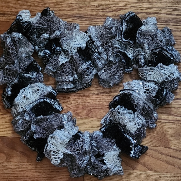 Crochet Ruffle Scarf Handmade - Picture 4 of 9